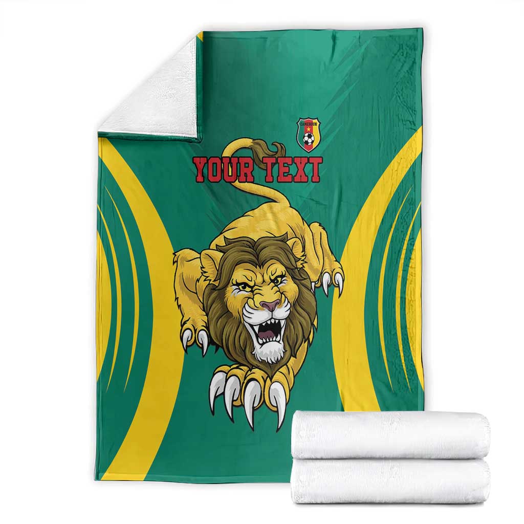 Custom Afro Cameroun Football Blanket Go Les Lions Indomptables LT15