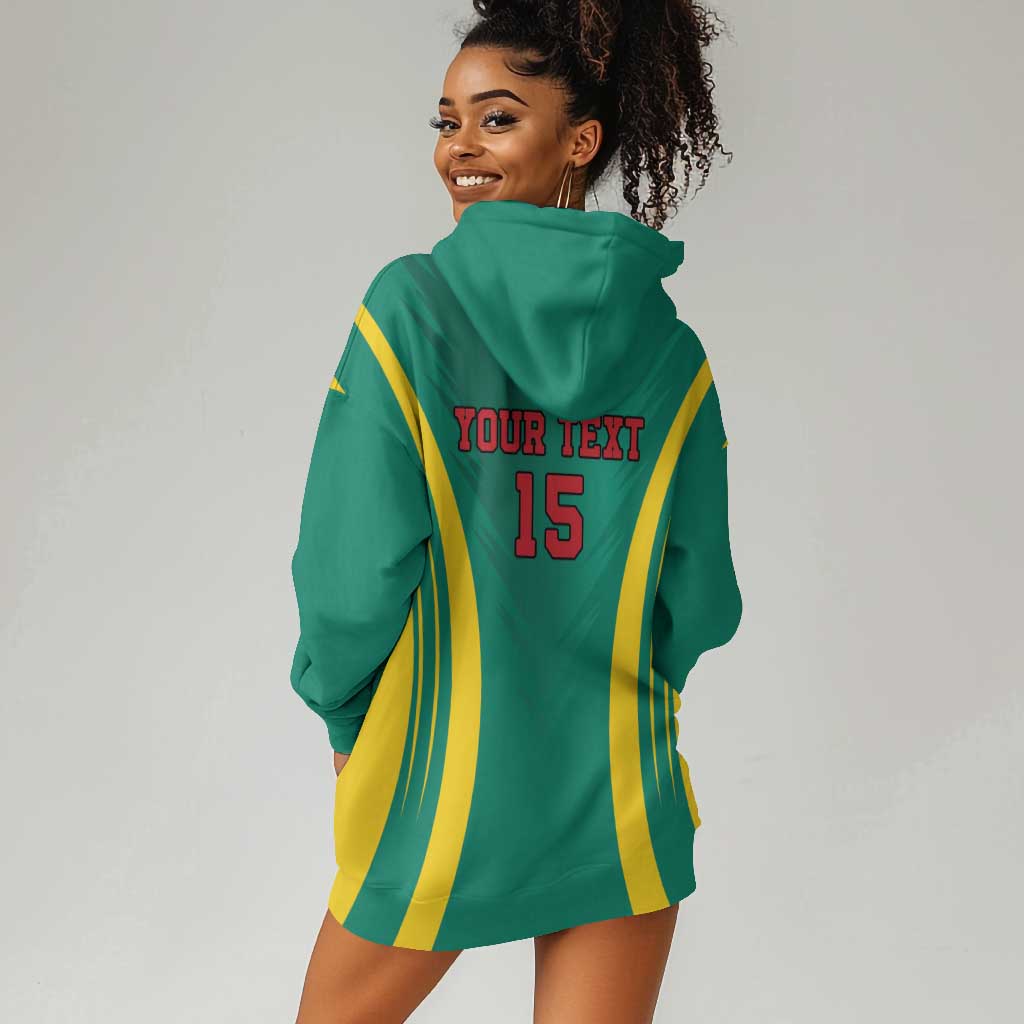 Custom Afro Cameroun Football Hoodie Dress Go Les Lions Indomptables LT15