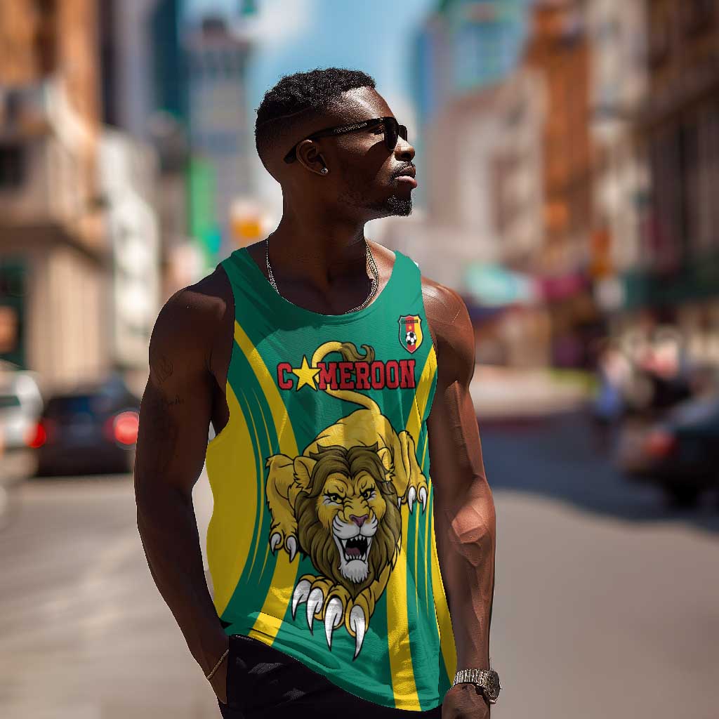 Custom Afro Cameroun Football Men Tank Top Go Les Lions Indomptables LT15