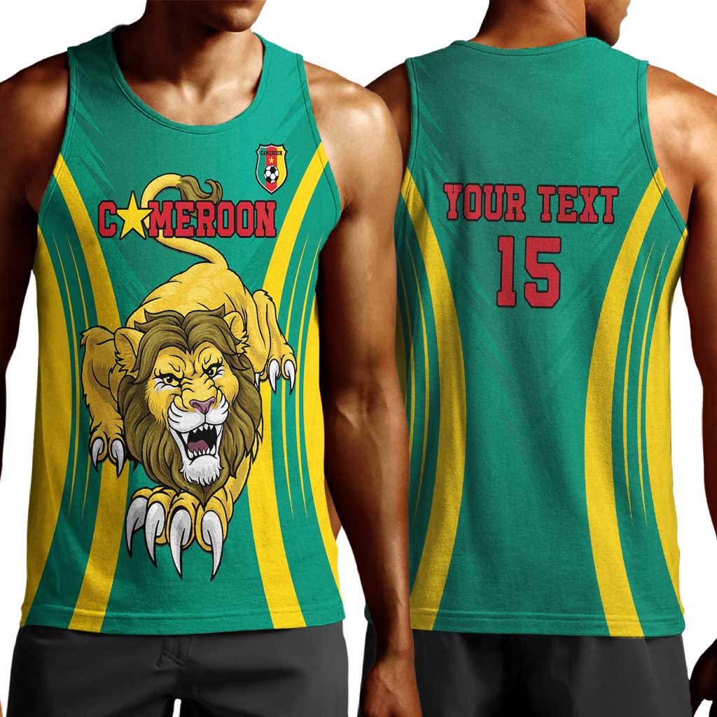 Custom Afro Cameroun Football Men Tank Top Go Les Lions Indomptables LT15
