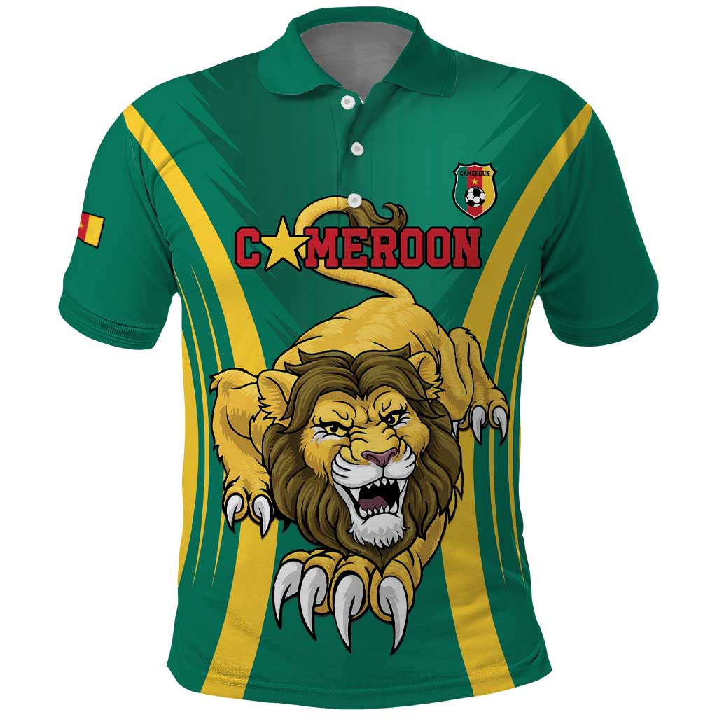 Custom Cameroon Football Polo Shirt Go Indomitable Lions LT15