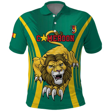 Custom Cameroon Football Polo Shirt Go Indomitable Lions LT15