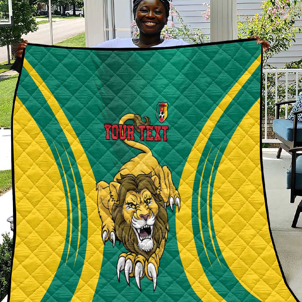 Custom Afro Cameroun Football Quilt Go Les Lions Indomptables LT15