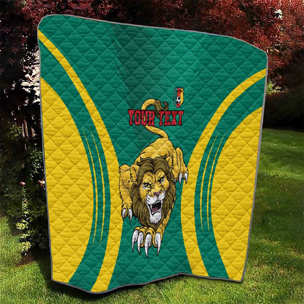 Custom Afro Cameroun Football Quilt Go Les Lions Indomptables LT15