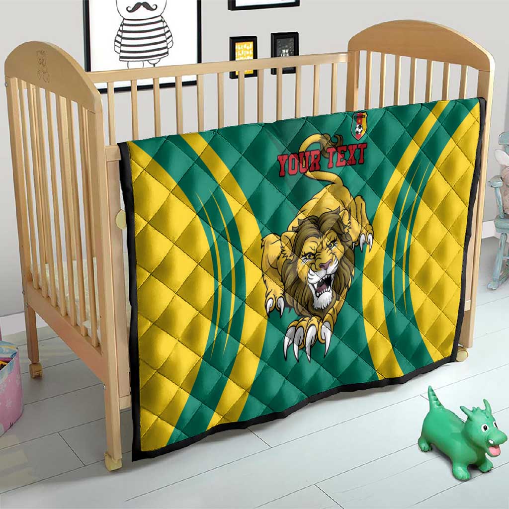 Custom Afro Cameroun Football Quilt Go Les Lions Indomptables LT15