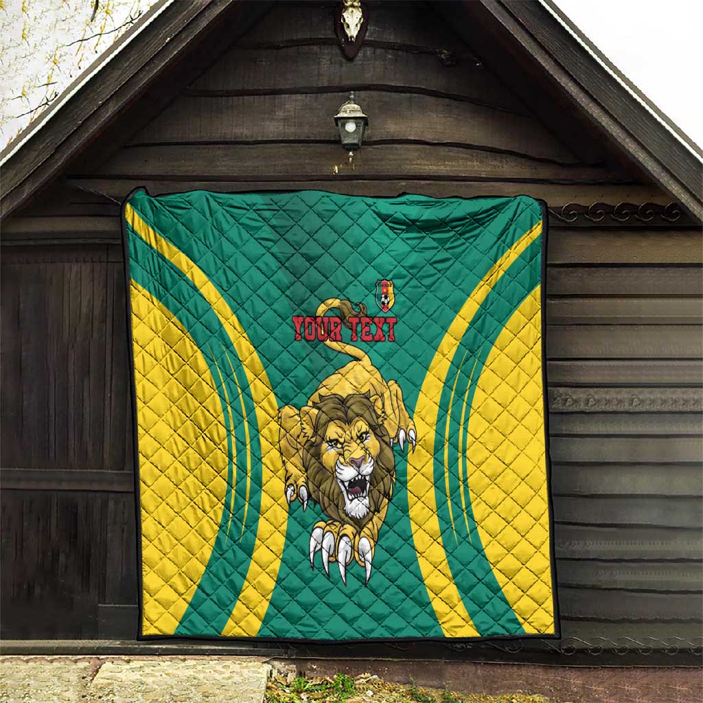 Custom Afro Cameroun Football Quilt Go Les Lions Indomptables LT15