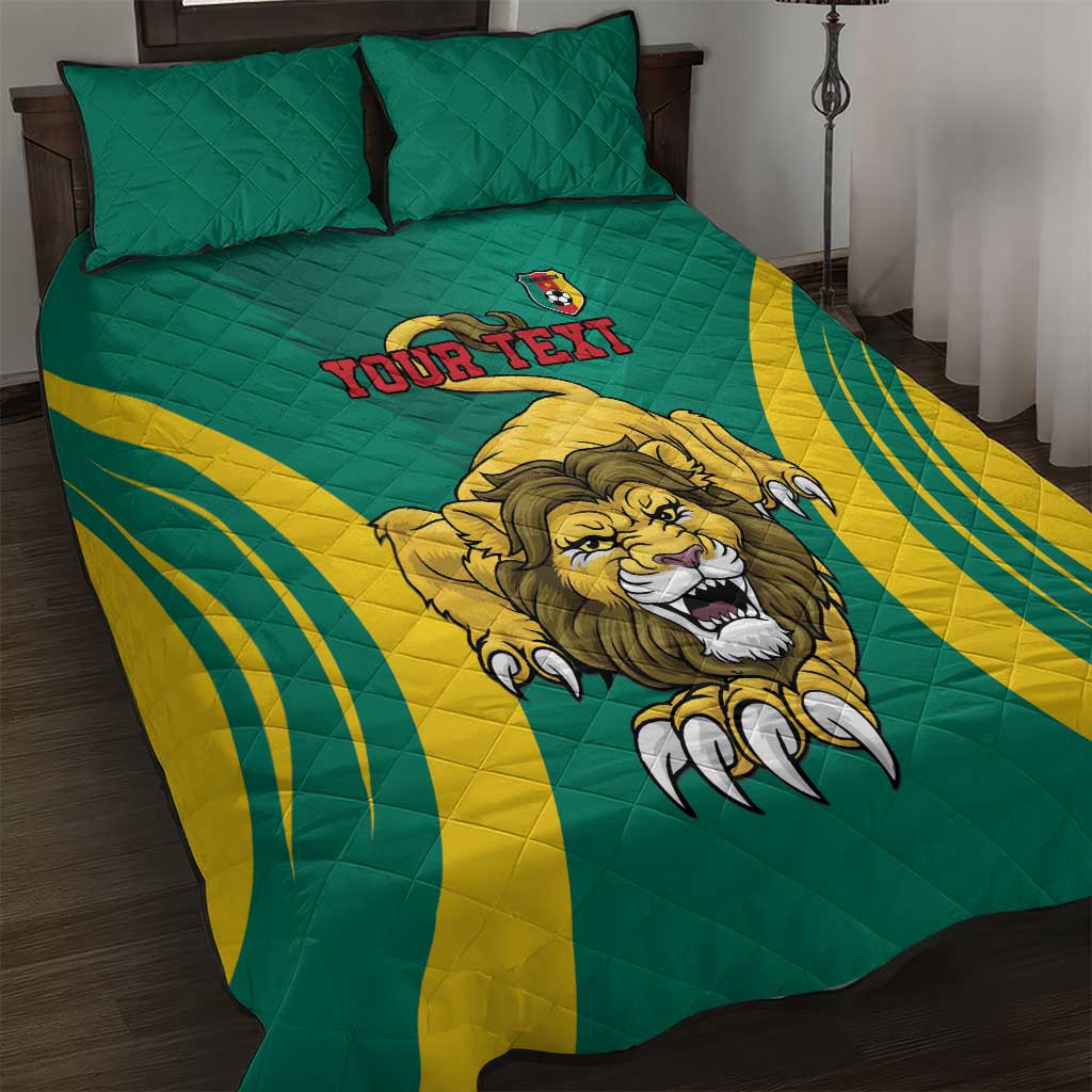 Custom Afro Cameroun Football Quilt Bed Set Go Les Lions Indomptables LT15