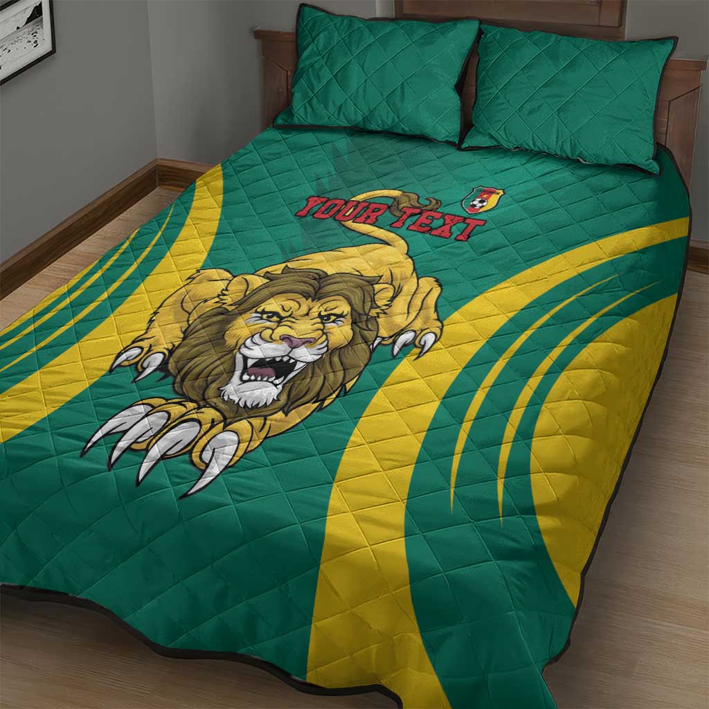 Custom Afro Cameroun Football Quilt Bed Set Go Les Lions Indomptables LT15