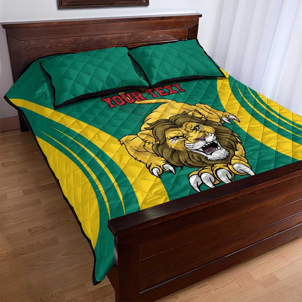 Custom Afro Cameroun Football Quilt Bed Set Go Les Lions Indomptables LT15