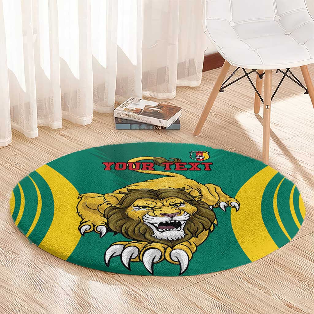 Custom Afro Cameroun Football Round Carpet Go Les Lions Indomptables LT15