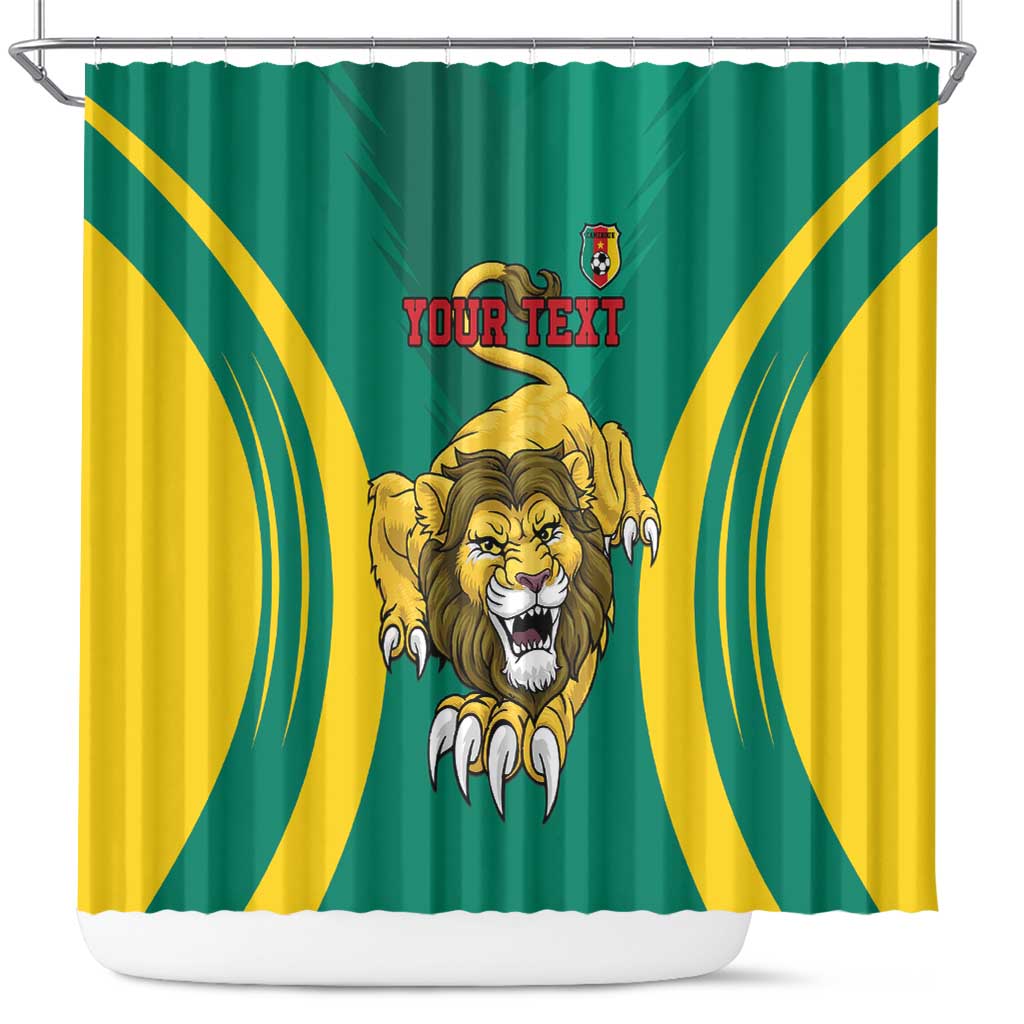 Custom Cameroon Football Shower Curtain Go Indomitable Lions LT15
