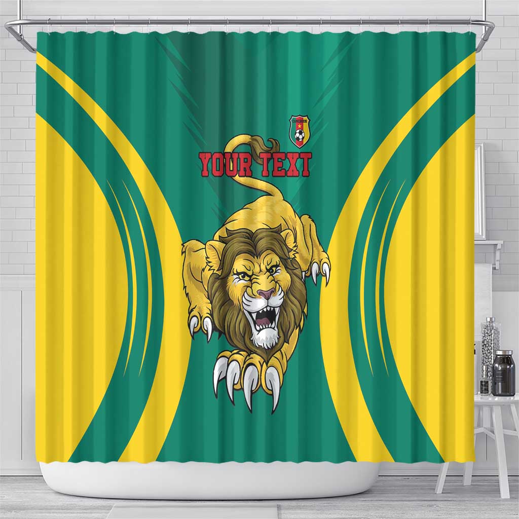 Custom Cameroon Football Shower Curtain Go Indomitable Lions LT15