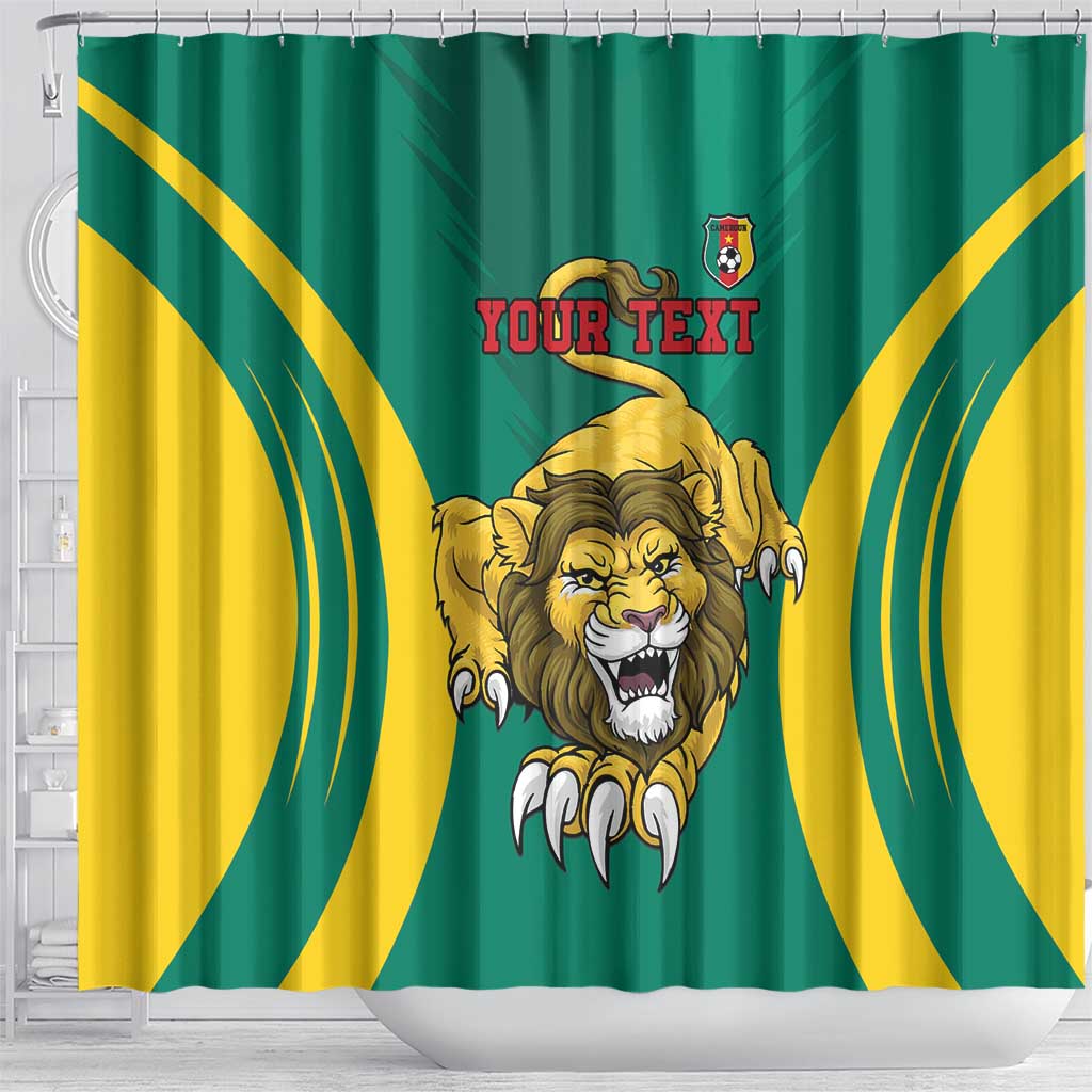 Custom Cameroon Football Shower Curtain Go Indomitable Lions LT15