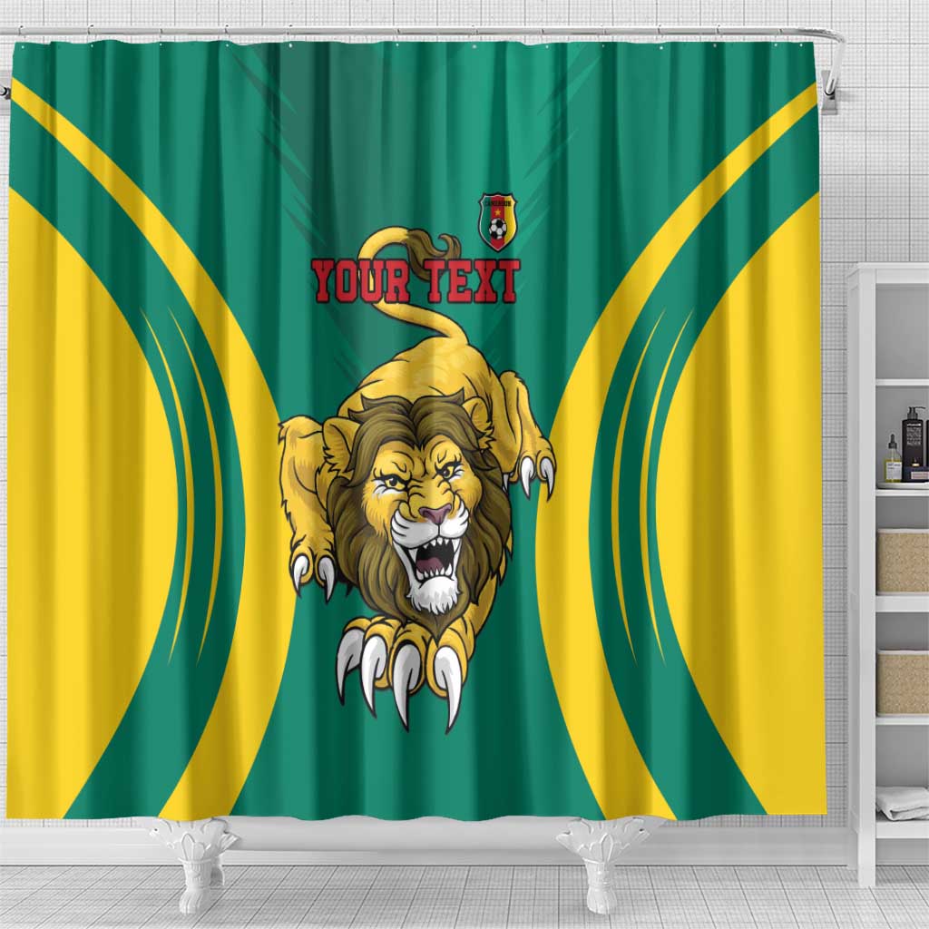 Custom Cameroon Football Shower Curtain Go Indomitable Lions LT15