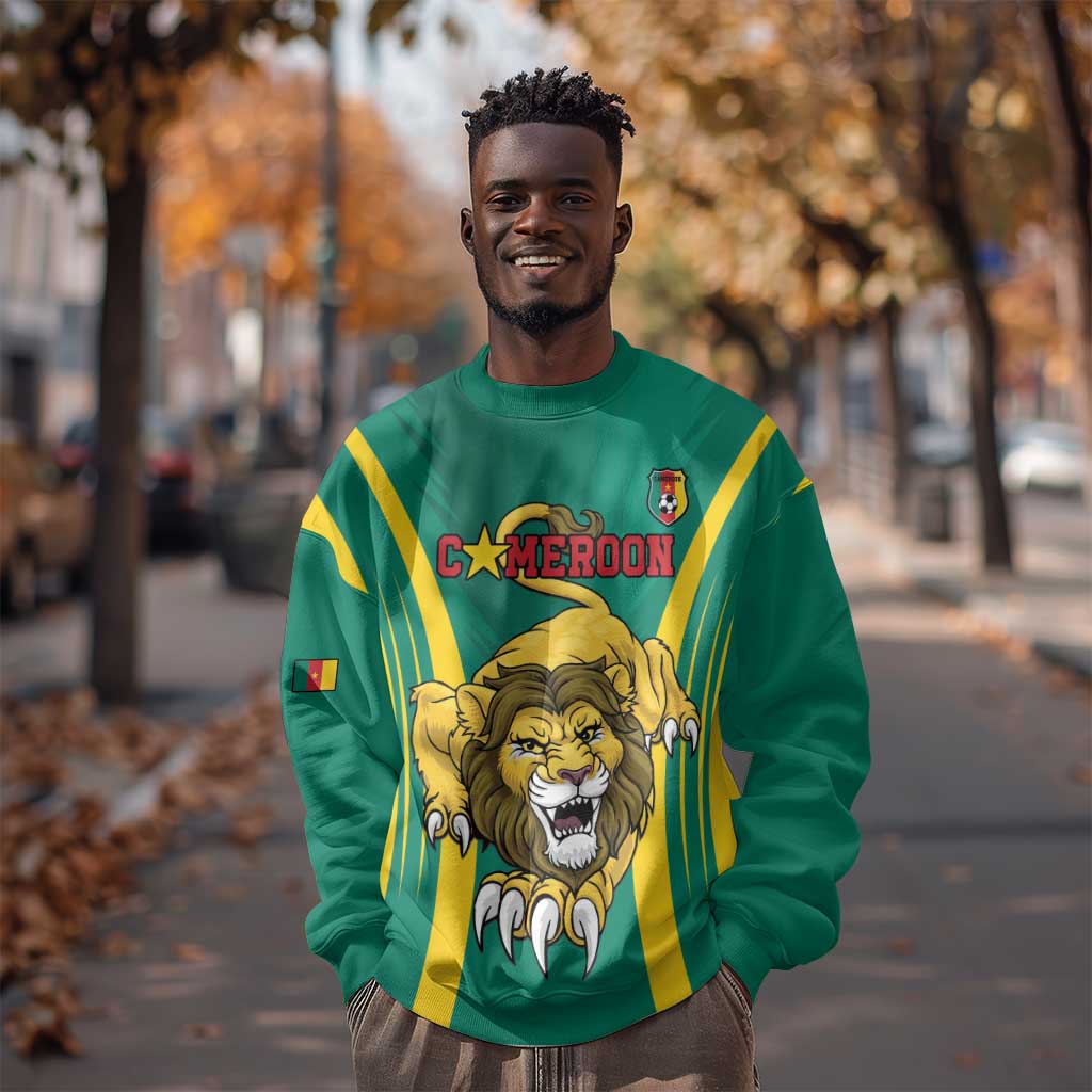 Custom Afro Cameroun Football Sweatshirt Go Les Lions Indomptables LT15