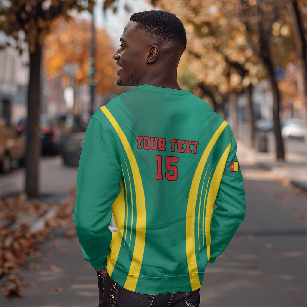 Custom Afro Cameroun Football Sweatshirt Go Les Lions Indomptables LT15