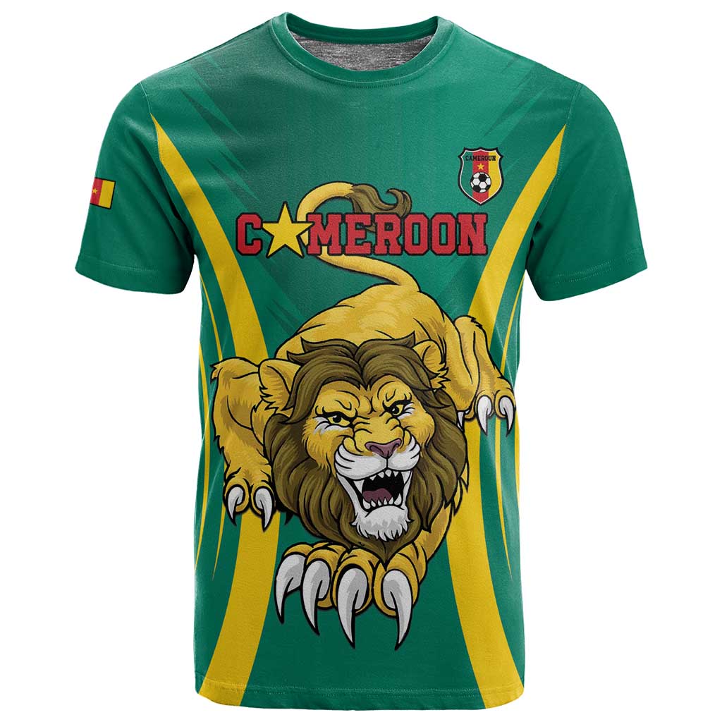 Custom Afro Cameroun Football T shirt Go Les Lions Indomptables LT15