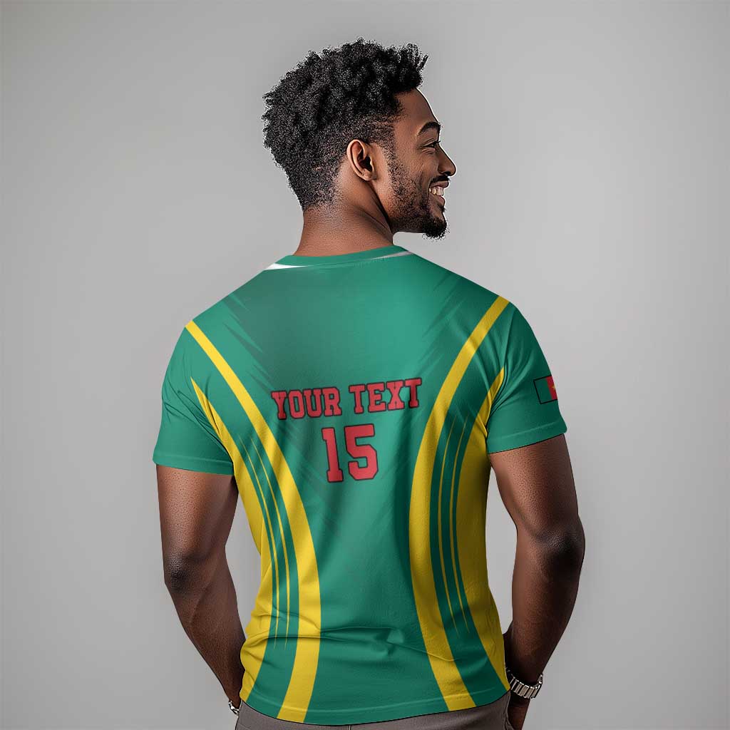 Custom Afro Cameroun Football T shirt Go Les Lions Indomptables LT15