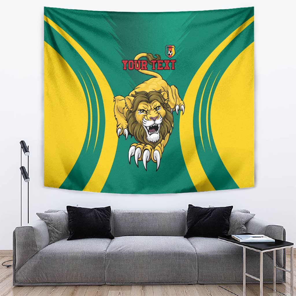Custom Afro Cameroun Football Tapestry Go Les Lions Indomptables LT15