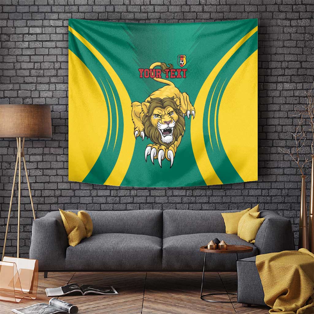 Custom Afro Cameroun Football Tapestry Go Les Lions Indomptables LT15