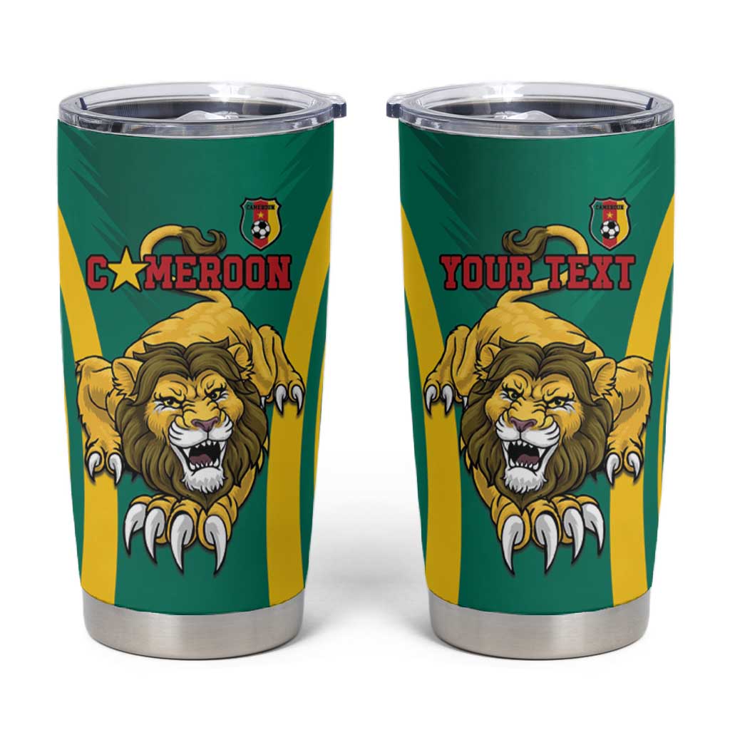 Custom Afro Cameroun Football Tumbler Cup Go Les Lions Indomptables LT15