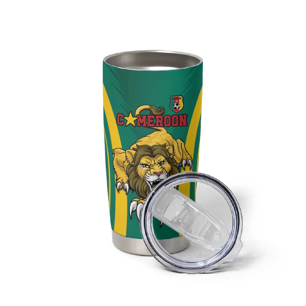 Custom Afro Cameroun Football Tumbler Cup Go Les Lions Indomptables LT15