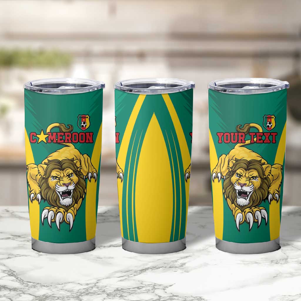 Custom Afro Cameroun Football Tumbler Cup Go Les Lions Indomptables LT15