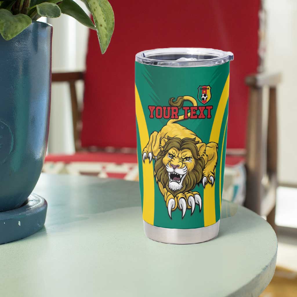 Custom Afro Cameroun Football Tumbler Cup Go Les Lions Indomptables LT15