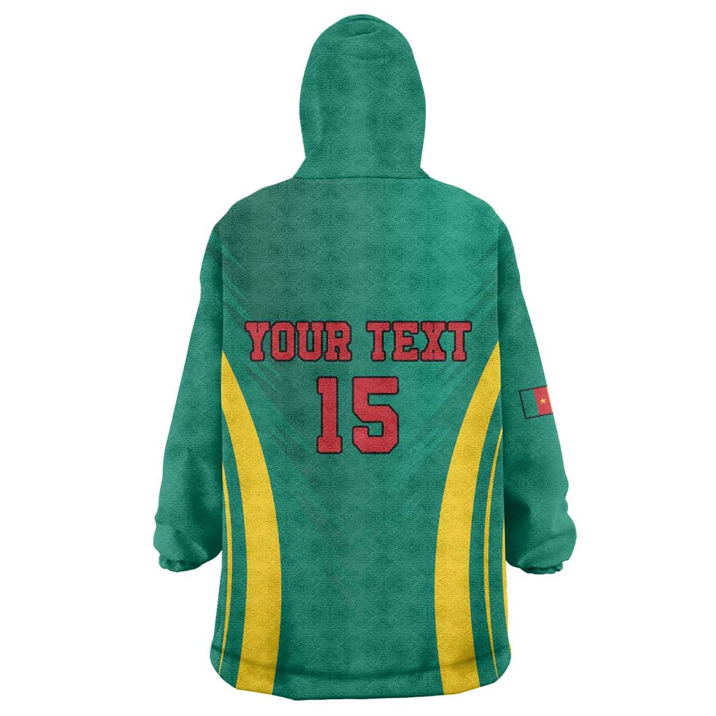 Custom Afro Cameroun Football Wearable Blanket Hoodie Go Les Lions Indomptables LT15
