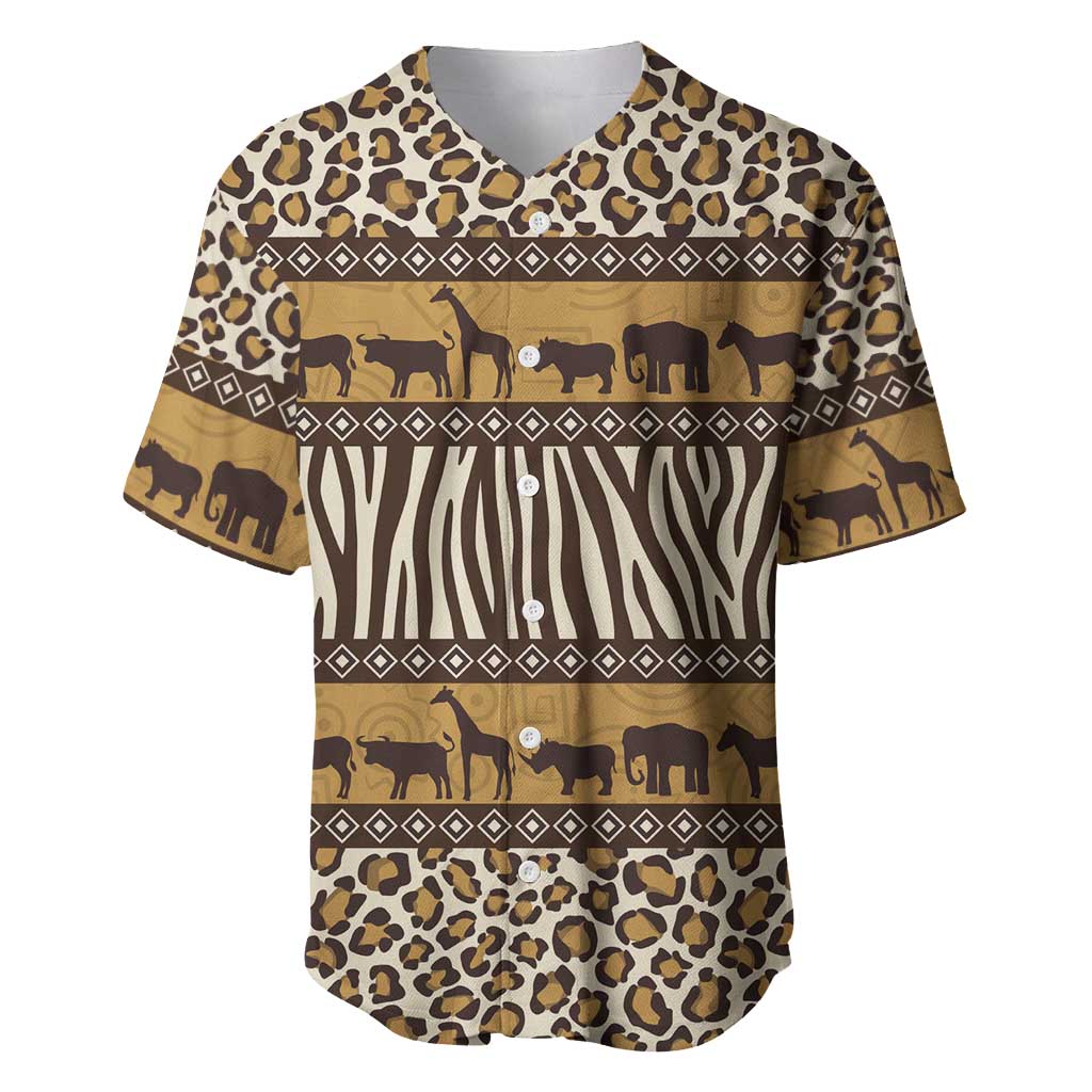 Leopards and Zebra Skins Baseball Jersey Mix African Pattern LT15