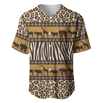 Leopards and Zebra Skins Baseball Jersey Mix African Pattern LT15