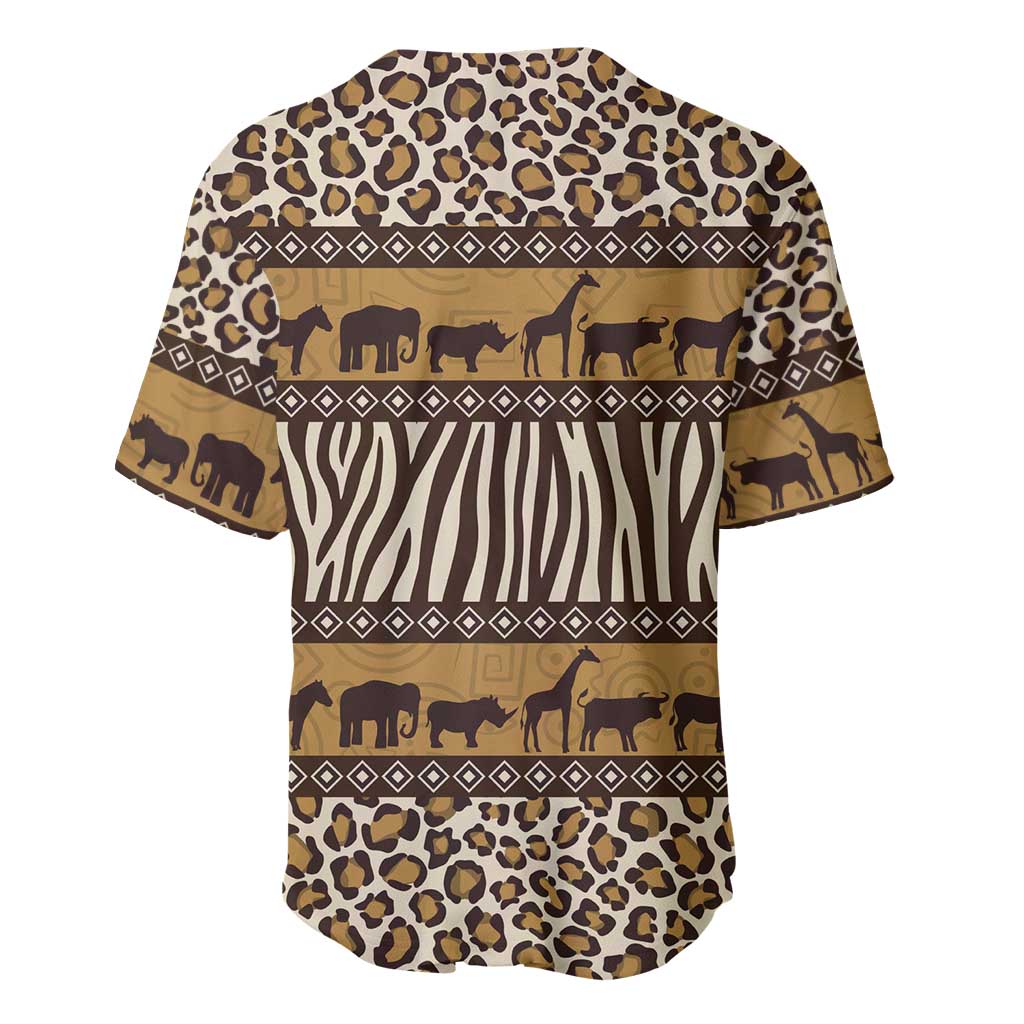 Leopards and Zebra Skins Baseball Jersey Mix African Pattern LT15
