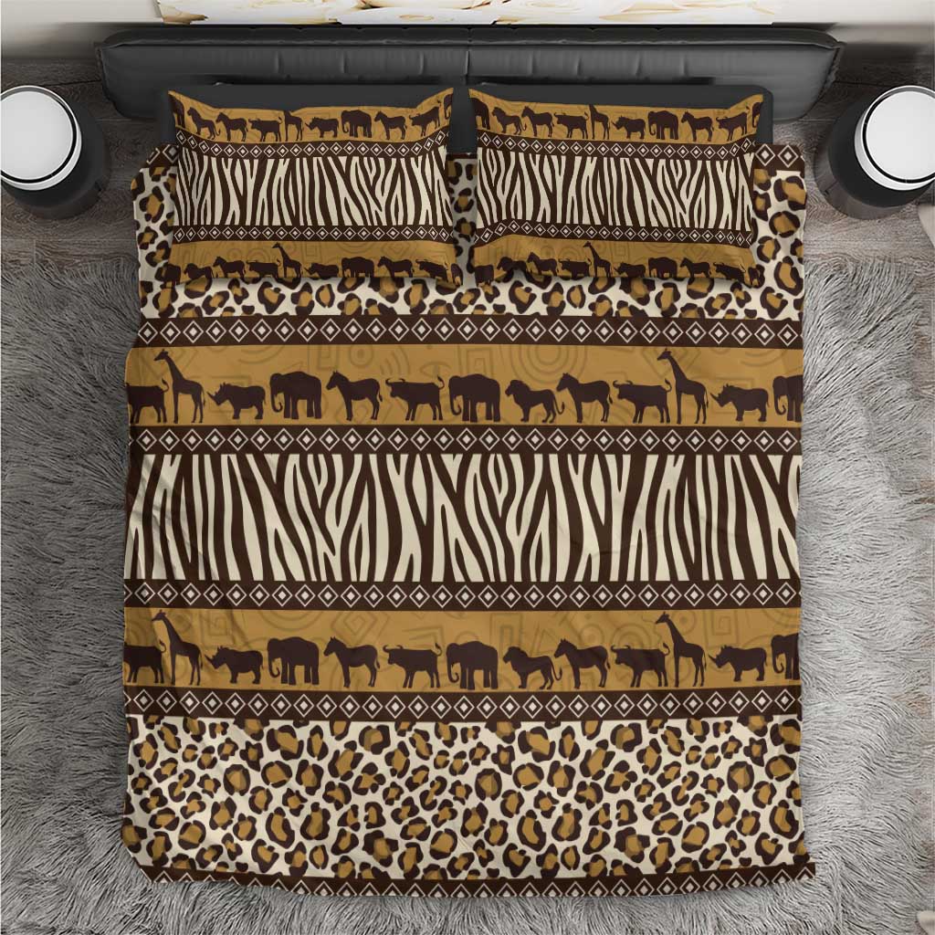 Leopards and Zebra Skins Bedding Set Mix African Pattern LT15