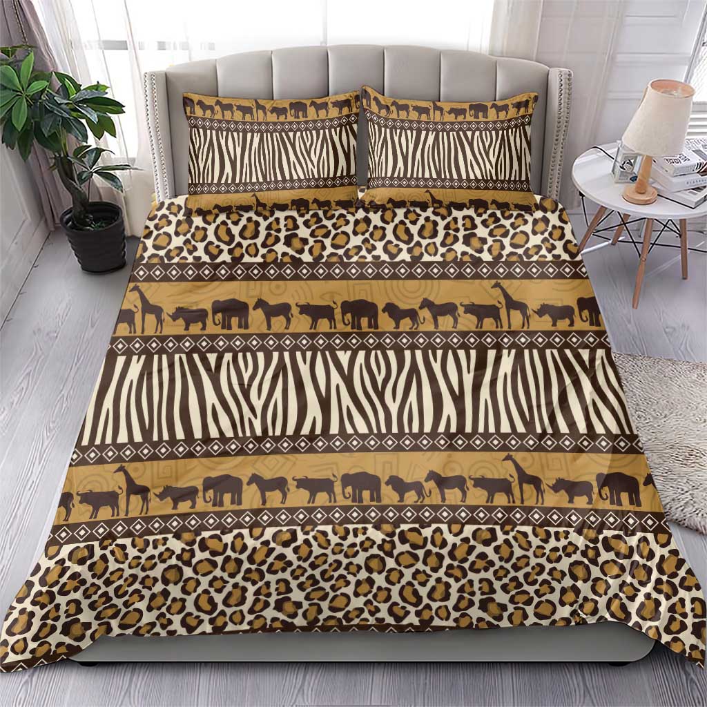 Leopards and Zebra Skins Bedding Set Mix African Pattern LT15