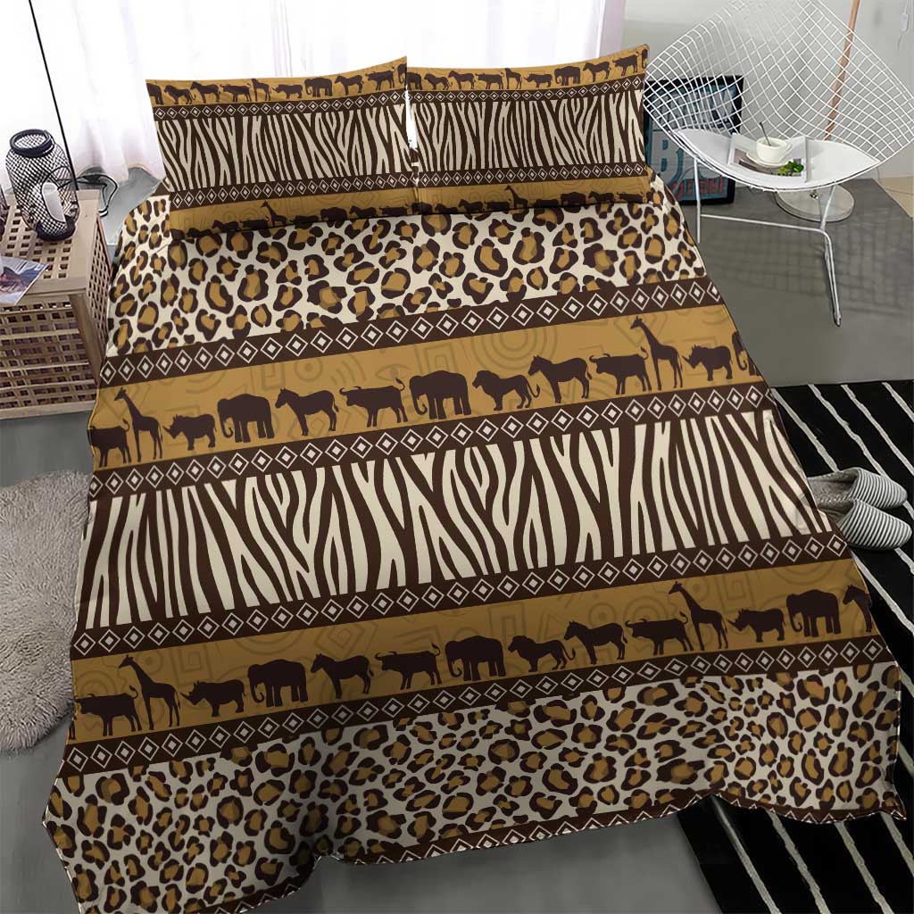 Leopards and Zebra Skins Bedding Set Mix African Pattern LT15