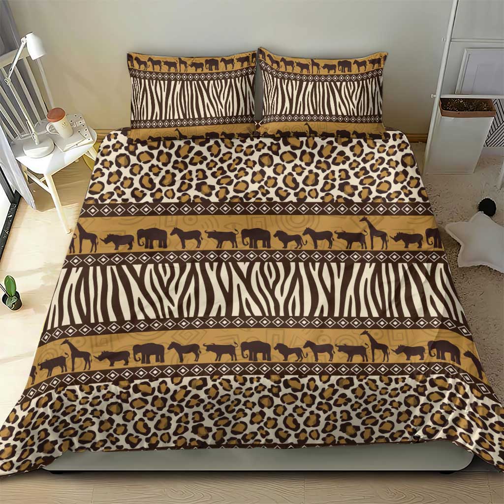 Leopards and Zebra Skins Bedding Set Mix African Pattern LT15