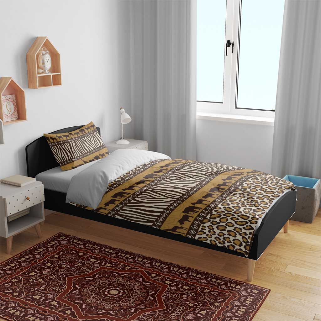Leopards and Zebra Skins Bedding Set Mix African Pattern LT15