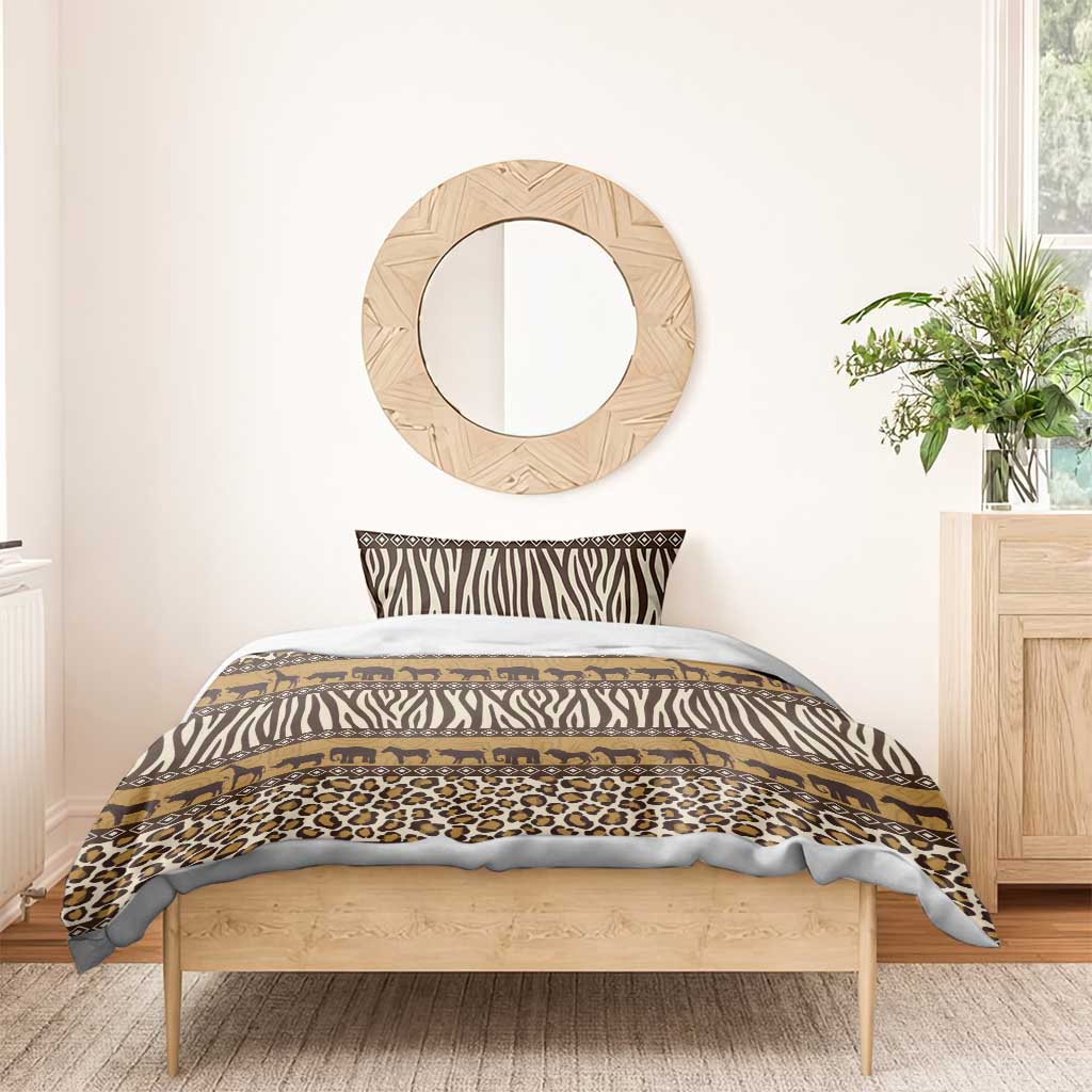 Leopards and Zebra Skins Bedding Set Mix African Pattern LT15