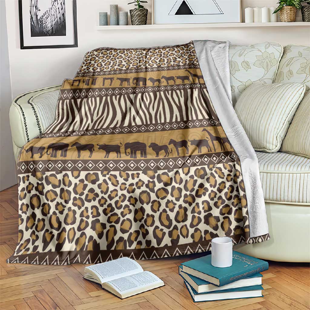 Leopards and Zebra Skins Blanket Mix African Pattern LT15