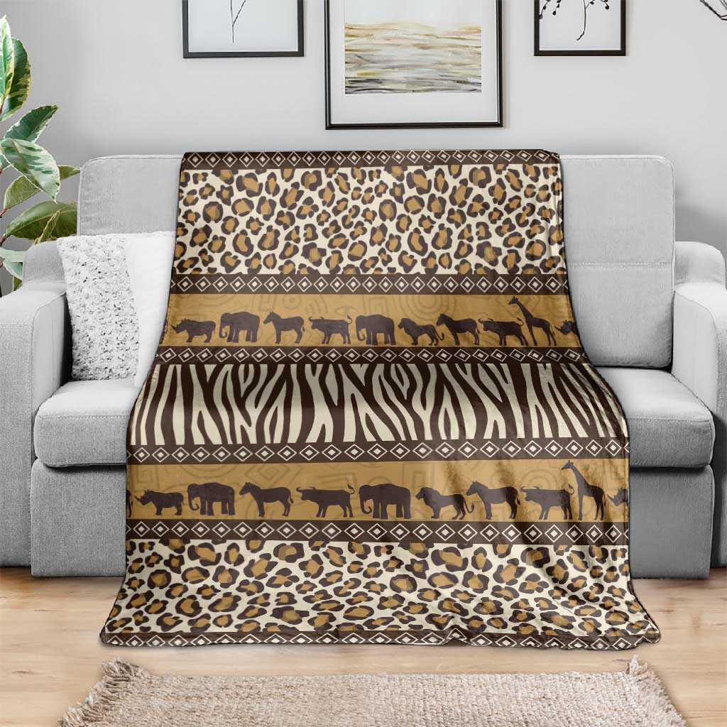 Leopards and Zebra Skins Blanket Mix African Pattern LT15