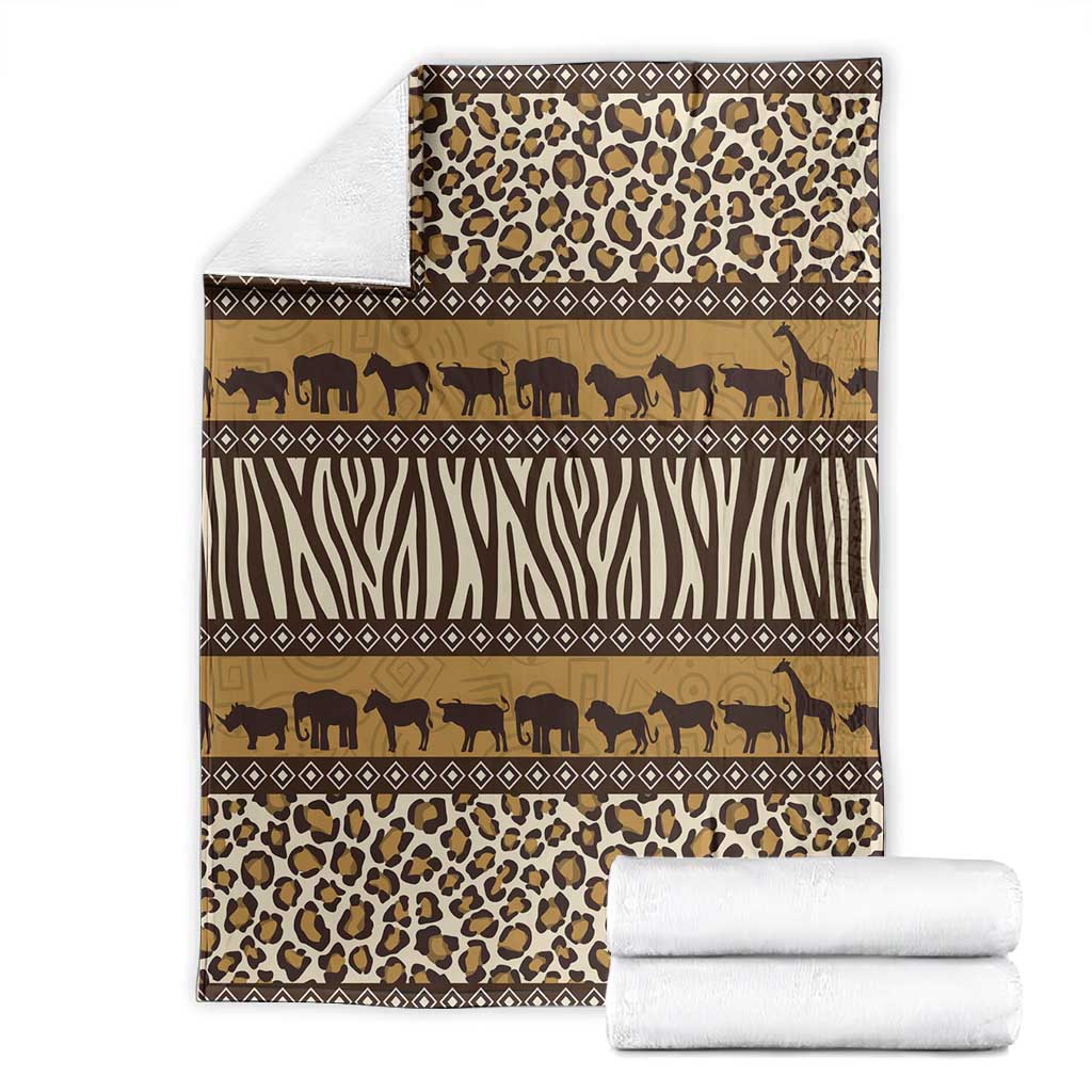 Leopards and Zebra Skins Blanket Mix African Pattern LT15