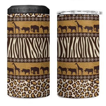Leopards and Zebra Skins 4 in 1 Can Cooler Tumbler Mix African Pattern LT15