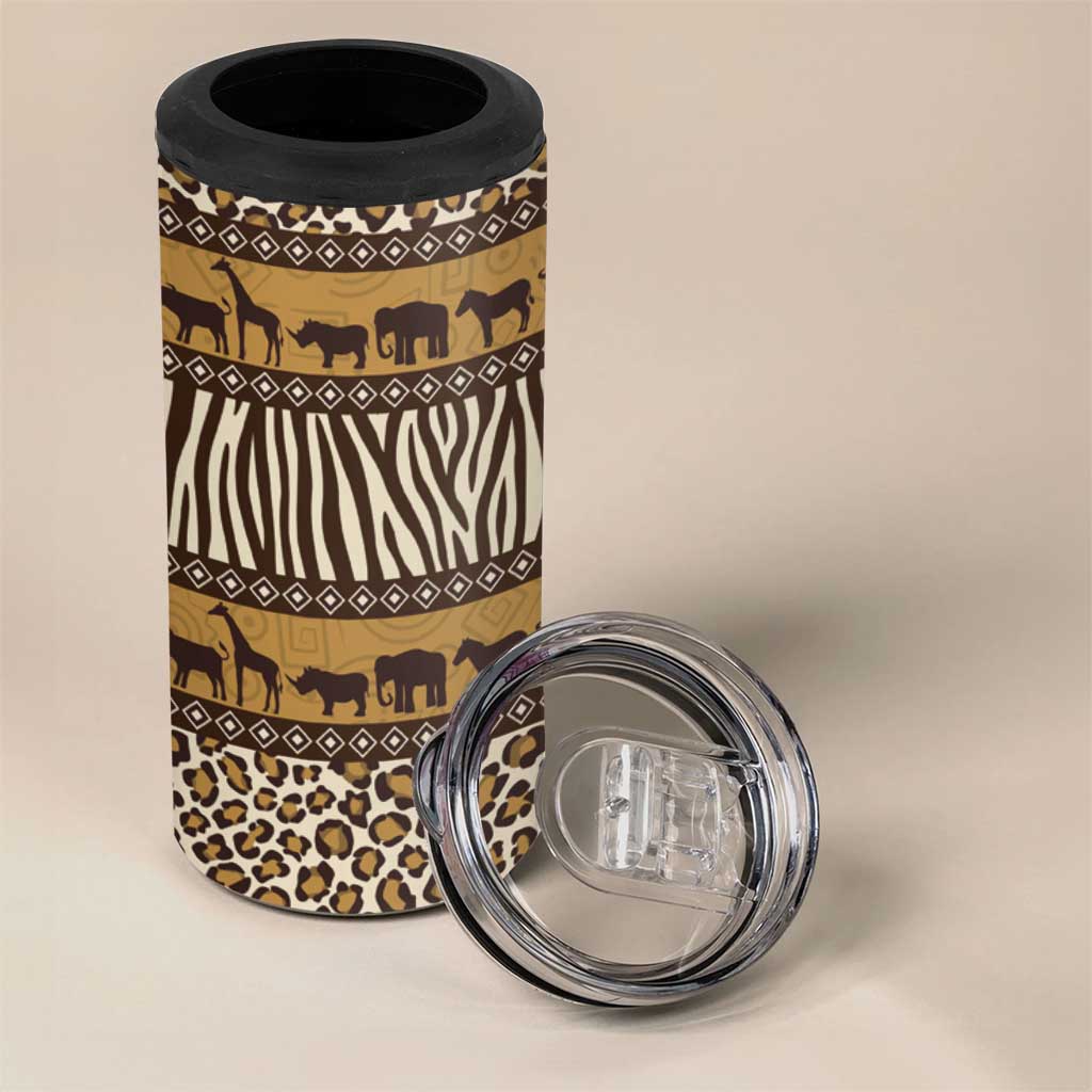 Leopards and Zebra Skins 4 in 1 Can Cooler Tumbler Mix African Pattern LT15