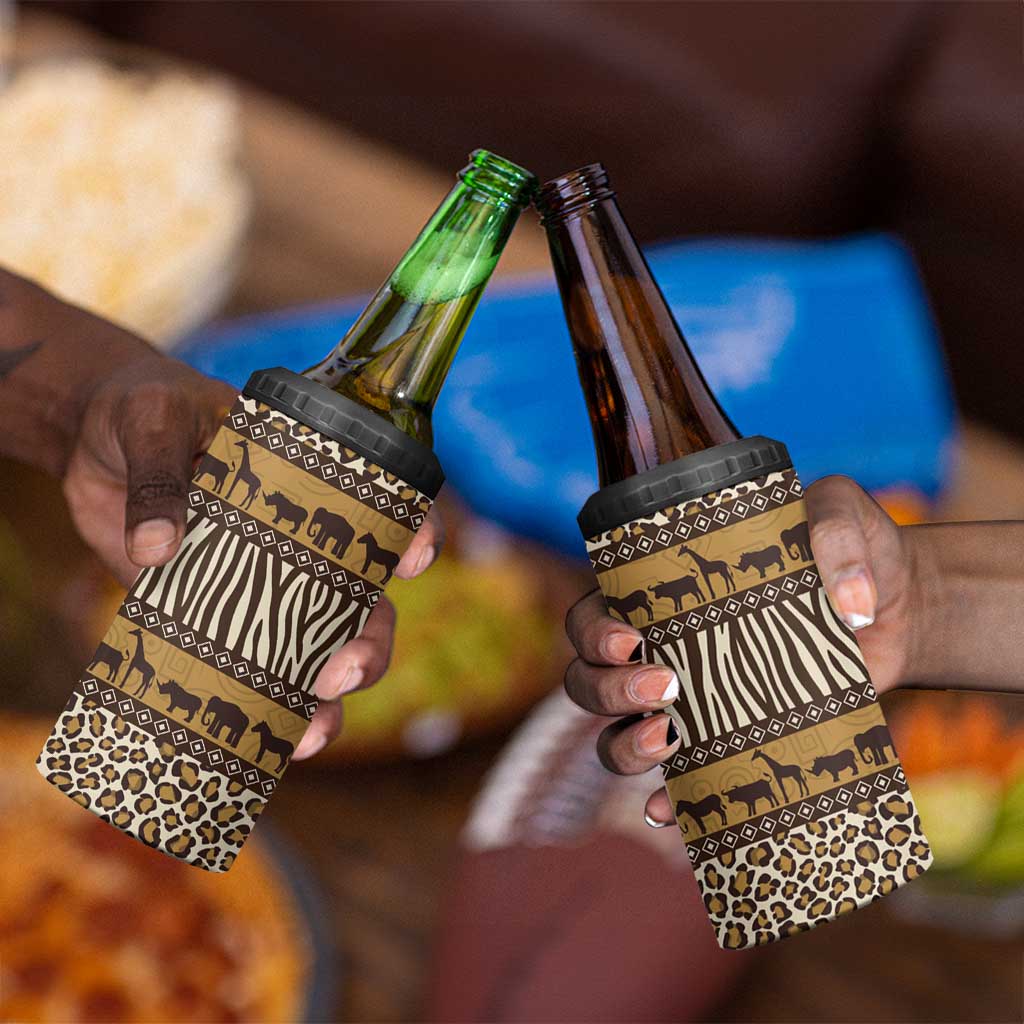 Leopards and Zebra Skins 4 in 1 Can Cooler Tumbler Mix African Pattern LT15