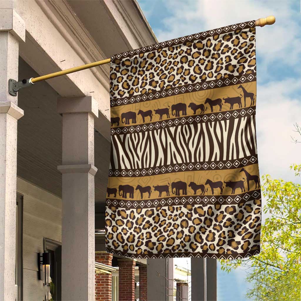 Leopards and Zebra Skins Garden Flag Mix African Pattern LT15