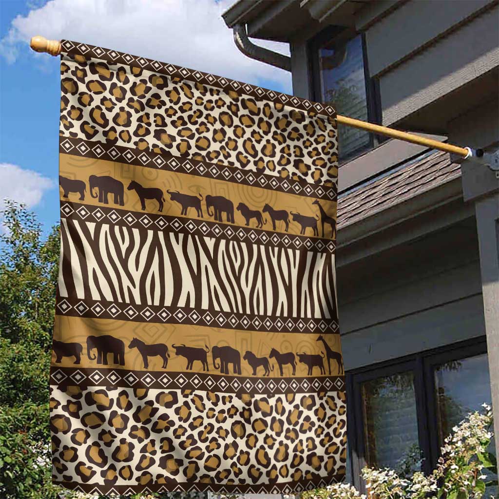 Leopards and Zebra Skins Garden Flag Mix African Pattern LT15