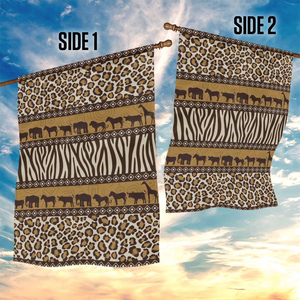 Leopards and Zebra Skins Garden Flag Mix African Pattern LT15