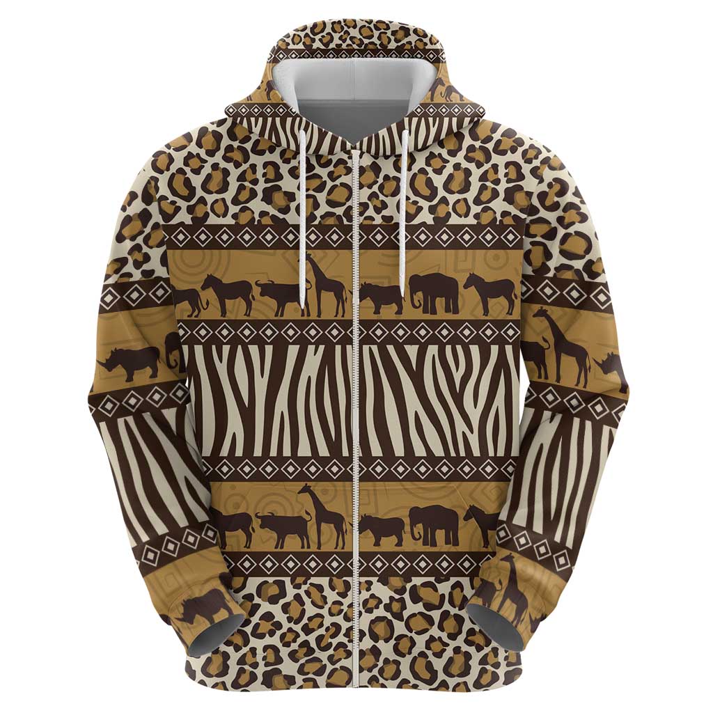 Animal Skin Mix African Pattern Hoodie LT15