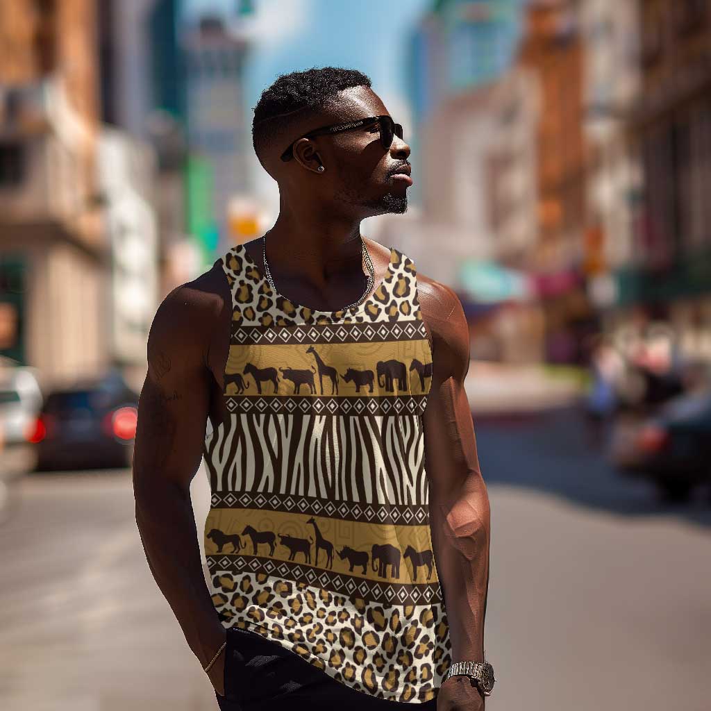 Leopards and Zebra Skins Men Tank Top Mix African Pattern LT15