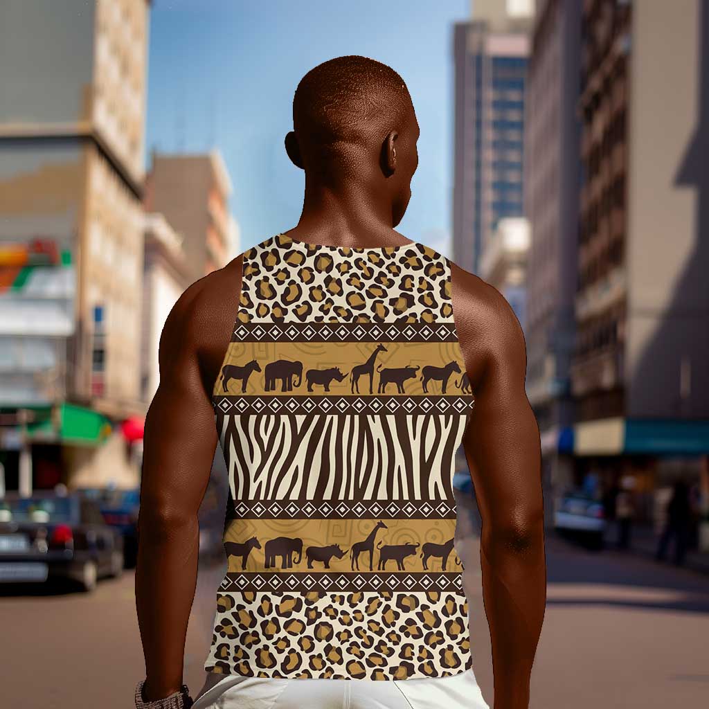 Leopards and Zebra Skins Men Tank Top Mix African Pattern LT15